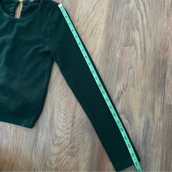 Zara Forest Green Open Back Top with Neon Yellow Tie - Picture 11 of 11